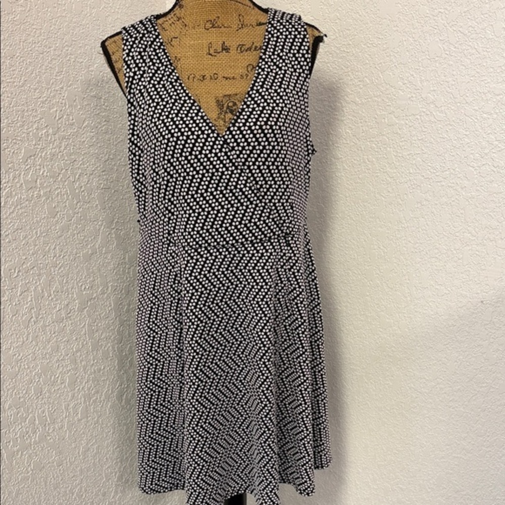 Lane Bryant Black and White Patterned Mini Dress